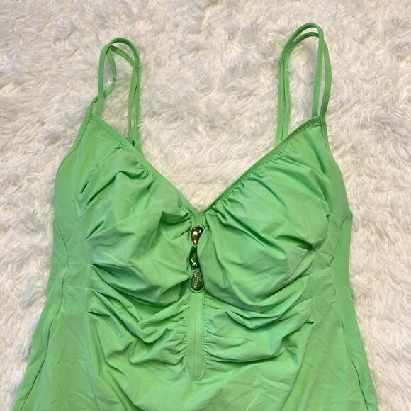 Maryan Mehlhorn Mint Green One Piece Swimsuit with Rhinestone Detail - Picture 3 of 10